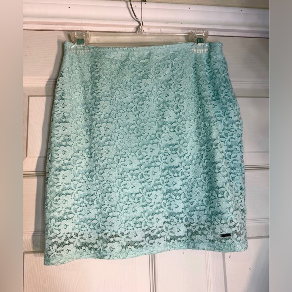 Floral baby blue skirt